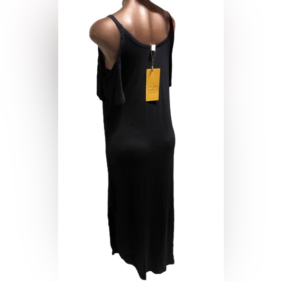 Cold Shoulder Maxi Split Dress w/ Pockets - Picture 8 of 9